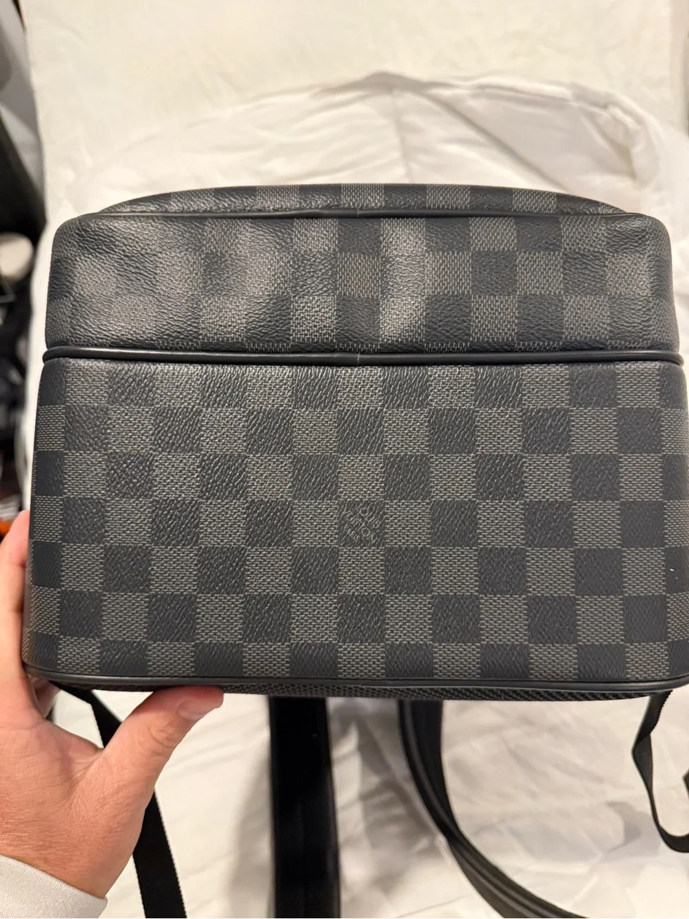 Louis Vuitton Black Damier Graphite Canvas Backpack with Silver Hardware